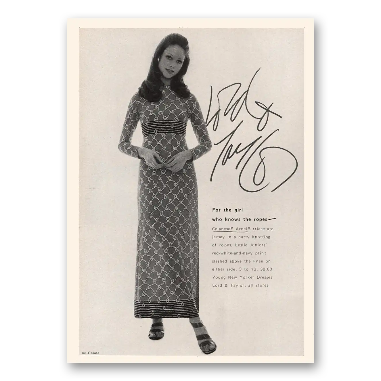 1971 Lord & Taylor Girl Who Knows the Ropes Vintage Magazine Print Ad