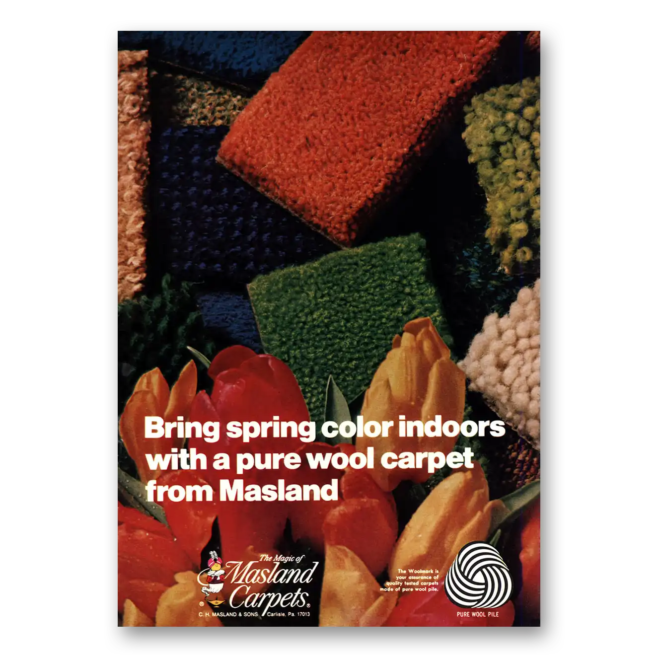 1971 Masland Carpet Bring Spring Color Indoors Vintage Magazine Print Ad