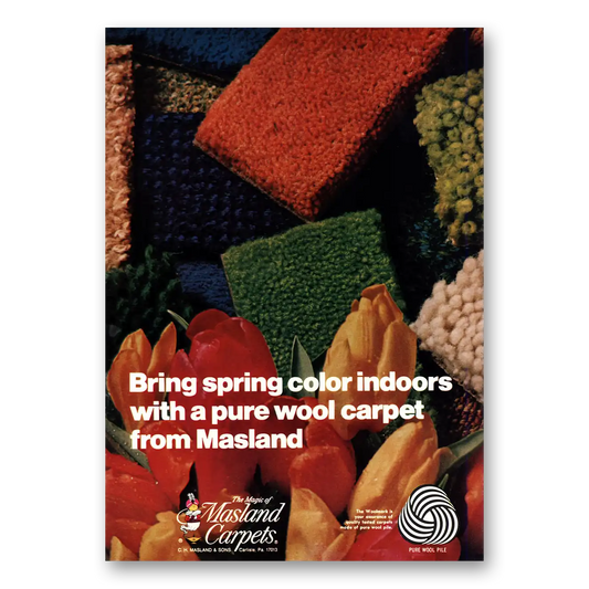 1971 Masland Carpet Bring Spring Color Indoors Vintage Magazine Print Ad