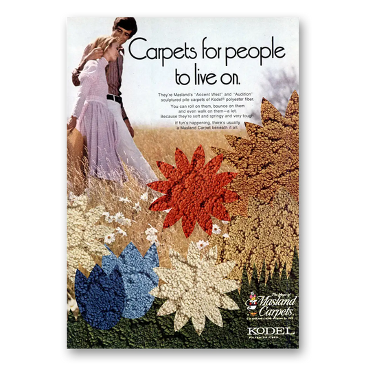 1971 Masland Carpet Carpets For People To Live On Vintage Magazine Print Ad