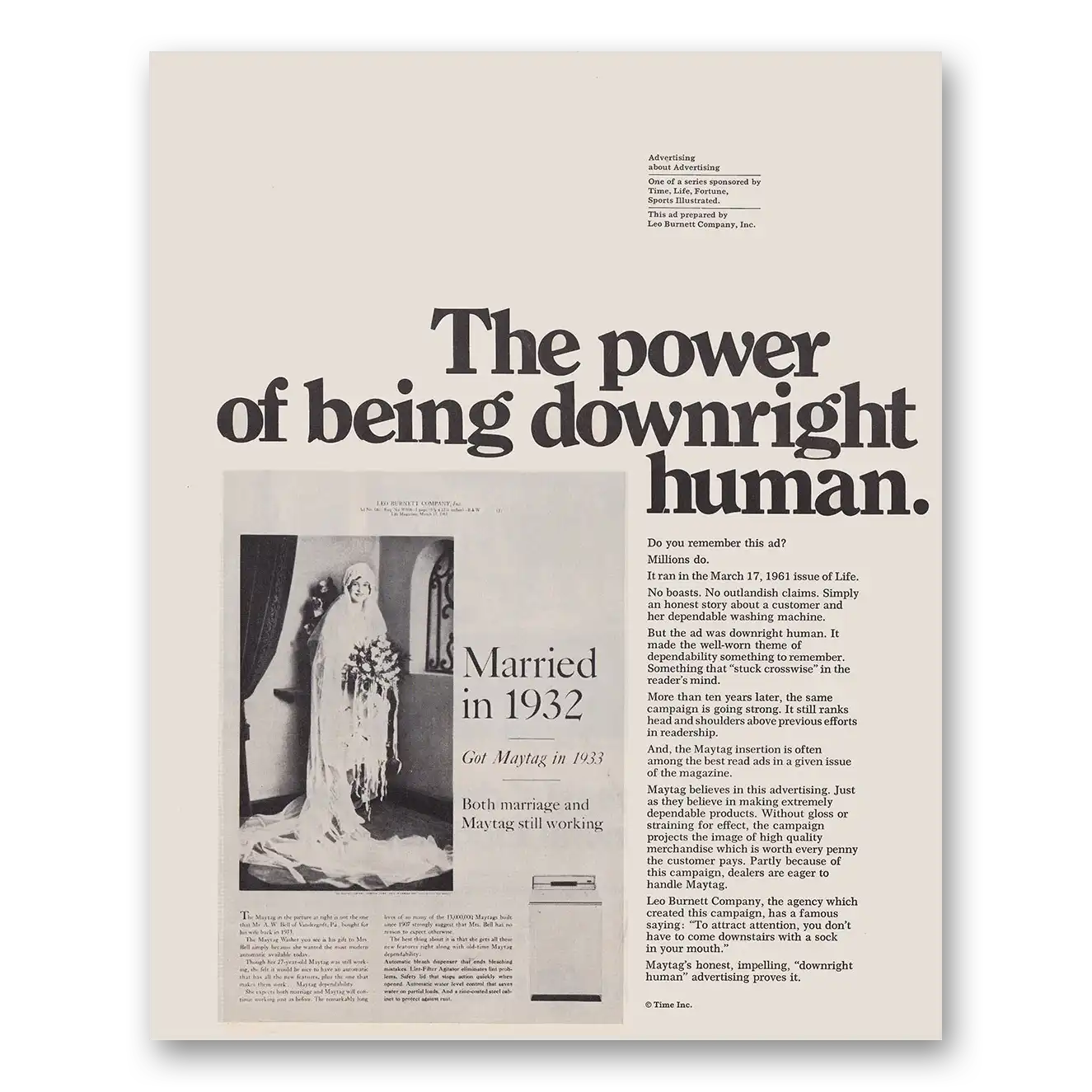 1971 Maytag Washer Dryer Power of Being Downright Human Vintage Magazine Print Ad