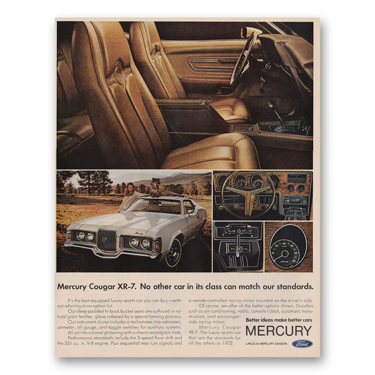 1971 Mercury Cougar No Other Car In Its Class Vintage Magazine Print Ad