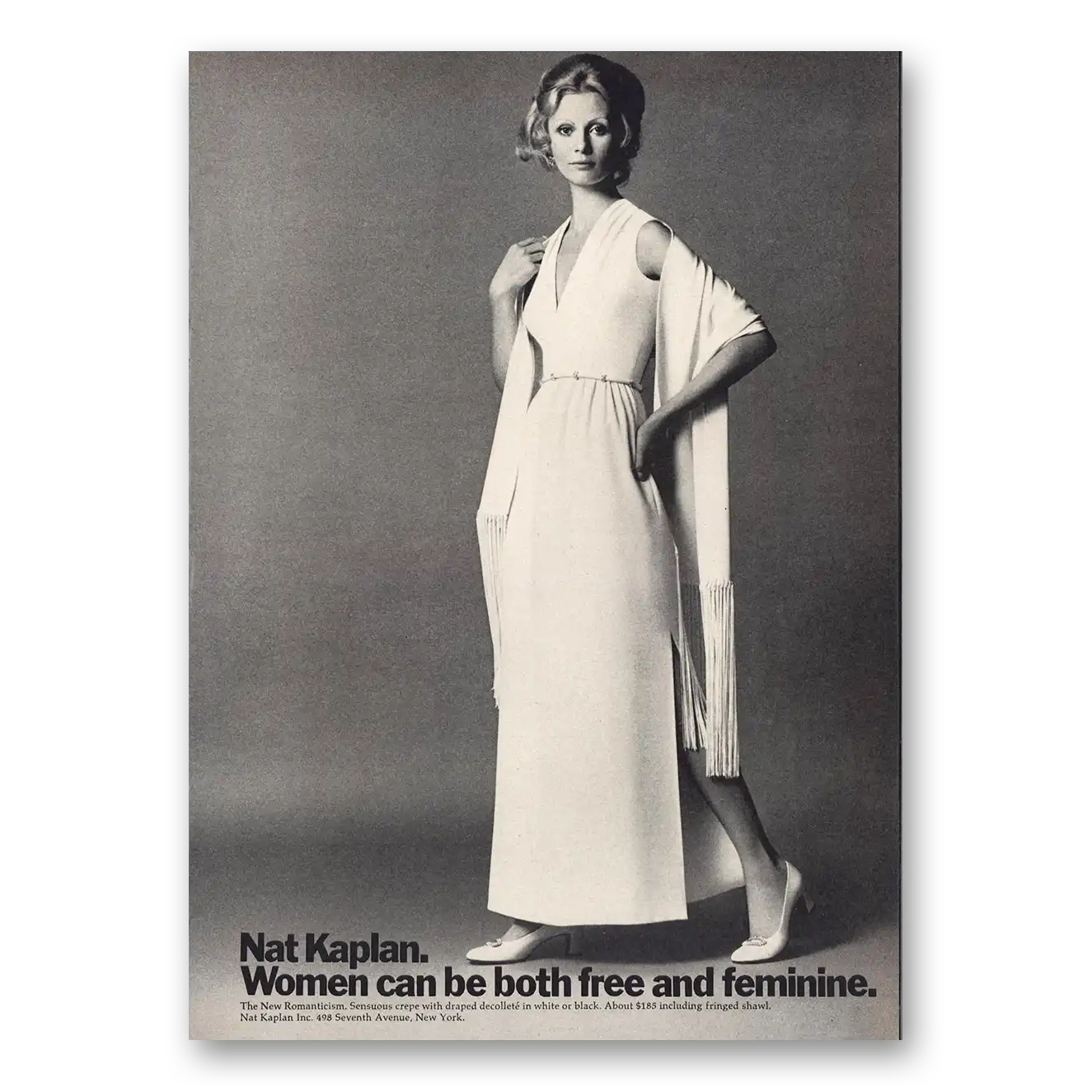 1971 Nat Kaplan Fashion Women Can Be Free and Feminine Vintage Magazine Print Ad