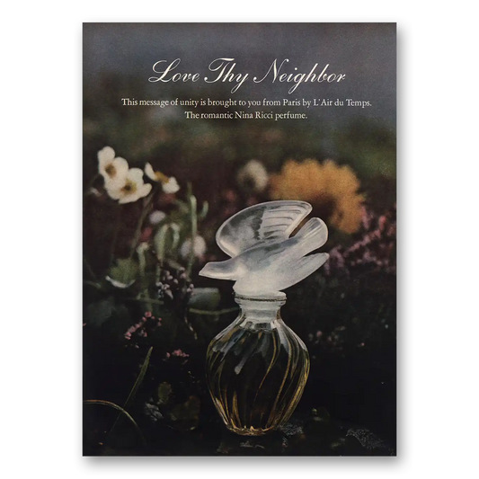 1971 L'Air Du Temps Perfume Love Thy Neighbor Vintage Magazine Print Ad