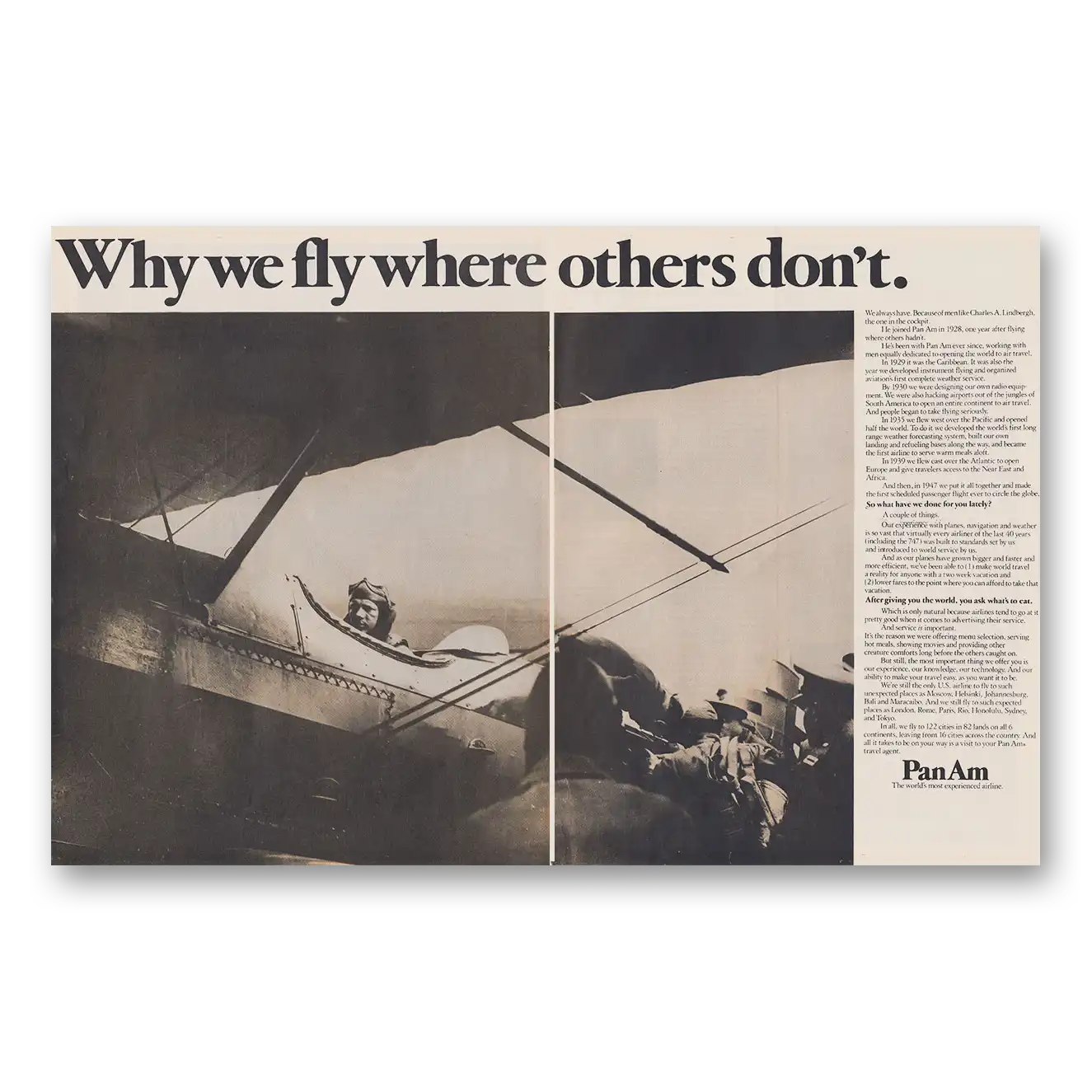 1971 Pan Am Why We Fly Where Others Don't Vintage Magazine Print Ad