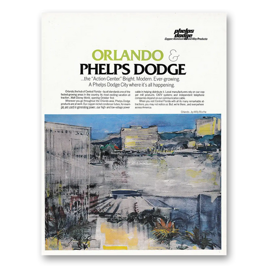 1971 Phelps Dodge Orlando An Action Center Vintage Magazine Print Ad