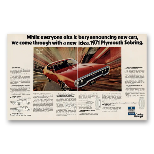 1970 Plymouth Sebring Busy Announcing New Cars Vintage Magazine Print Ad