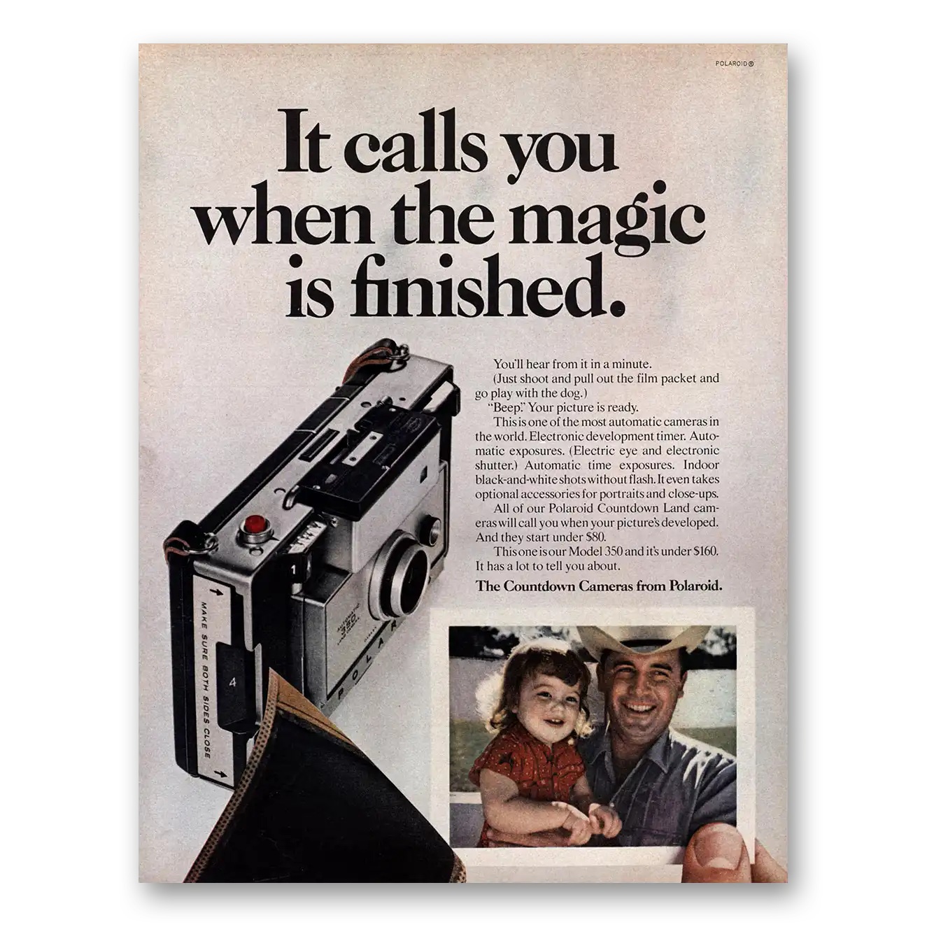 1971 Polaroid Countdown Camera Calls You When the Magic Is Finished Vintage Magazine Print Ad