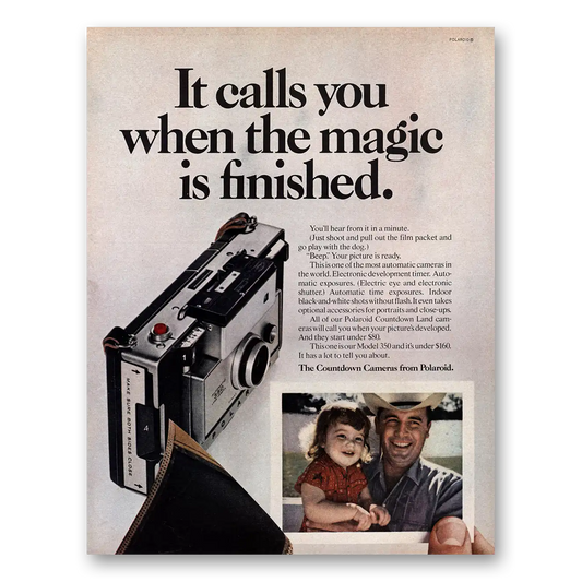 1971 Polaroid Countdown Camera Calls You When the Magic Is Finished Vintage Magazine Print Ad