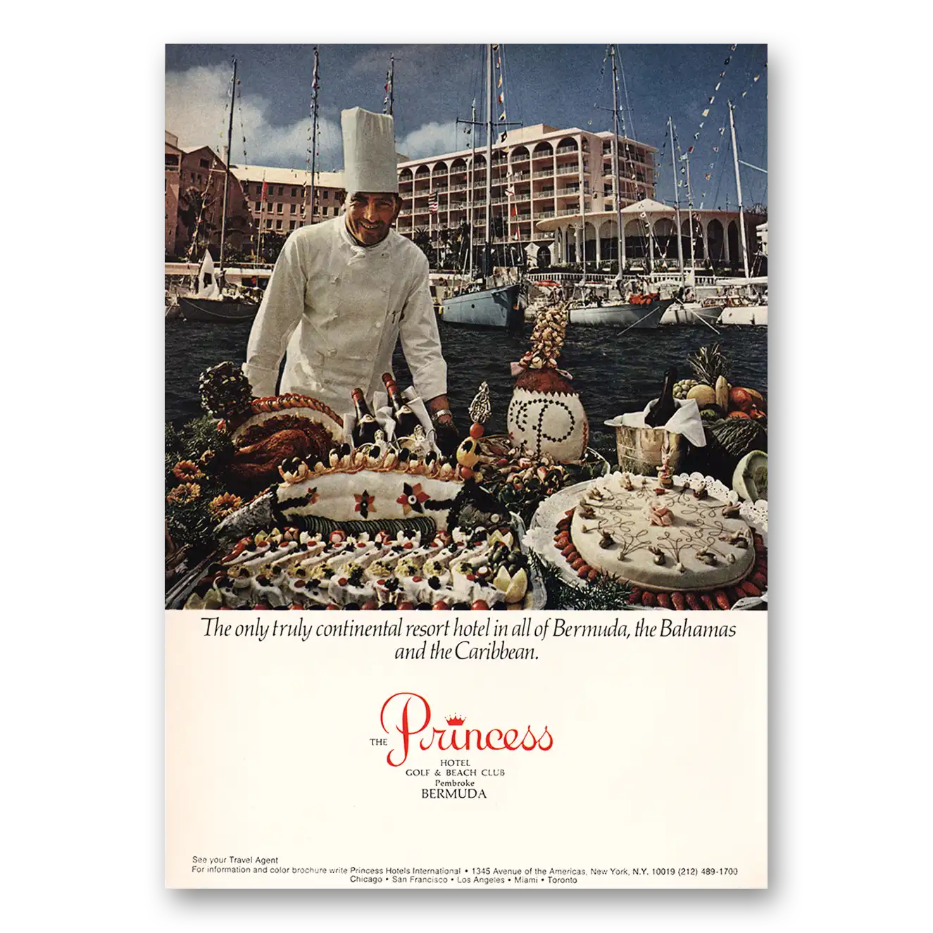 1971 Princess Hotel Truly Continental Resort Bermuda Vintage Magazine Print Ad