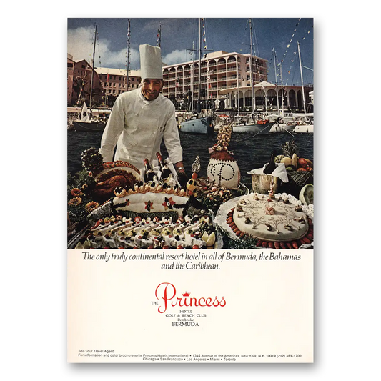 1971 Princess Hotel Truly Continental Resort Bermuda Vintage Magazine Print Ad