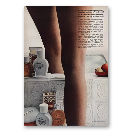 1971 Madame Rochas American Bath French Bath Vintage Magazine Print Ad