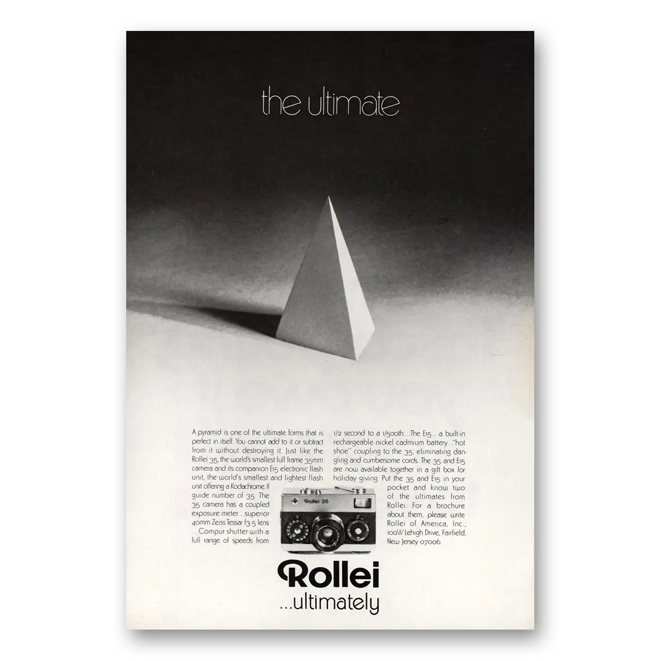 1971 Rollei Camera The Ultimate Vintage Magazine Print Ad