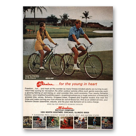 1971 Schwinn Bicycles Bicycles For the Young In Heart Vintage Magazine Print Ad