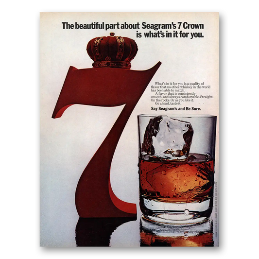 1971 Seagrams 7 Crown Whiskey Beautiful Part About Seagrams 7 Crown Vintage Magazine Print Ad