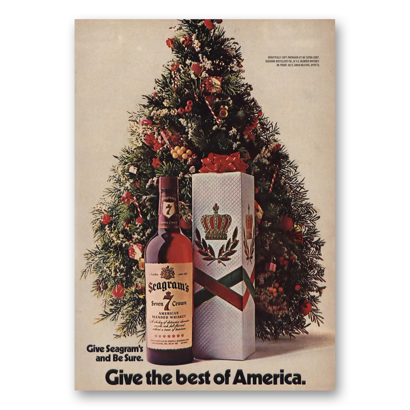 1971 Seagrams 7 Crown Whiskey Give Best of America Vintage Magazine Print Ad