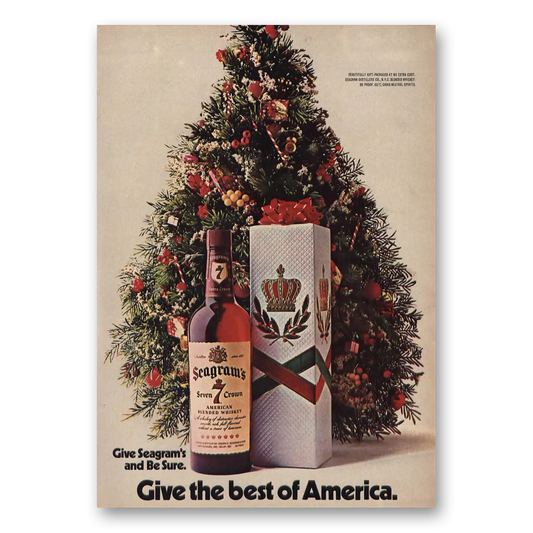 1971 Seagrams 7 Crown Whiskey Give Best of America Vintage Magazine Print Ad