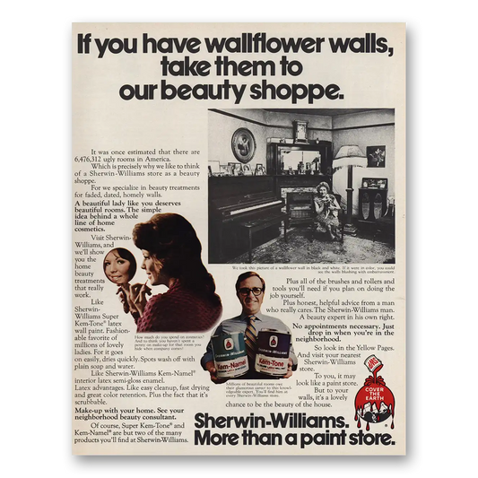 1971 Sherwin Williams Paints Wallflower Walls Beauty Shoppe Vintage Magazine Print Ad