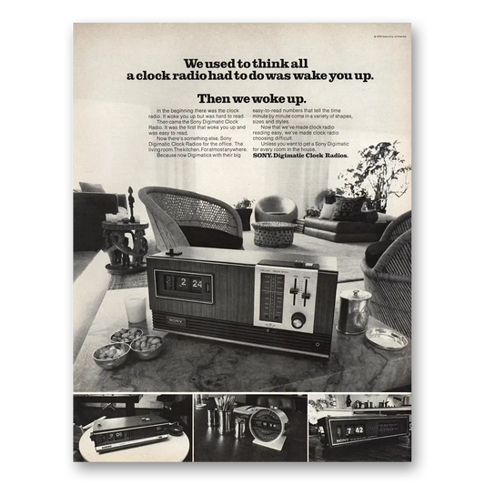 1971 Sony Radio Clock Radio Then We Woke Up Vintage Magazine Print Ad