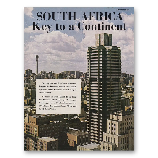 1971 Standard Bank Group South Africa Key to a Continent Vintage Magazine Print Ad