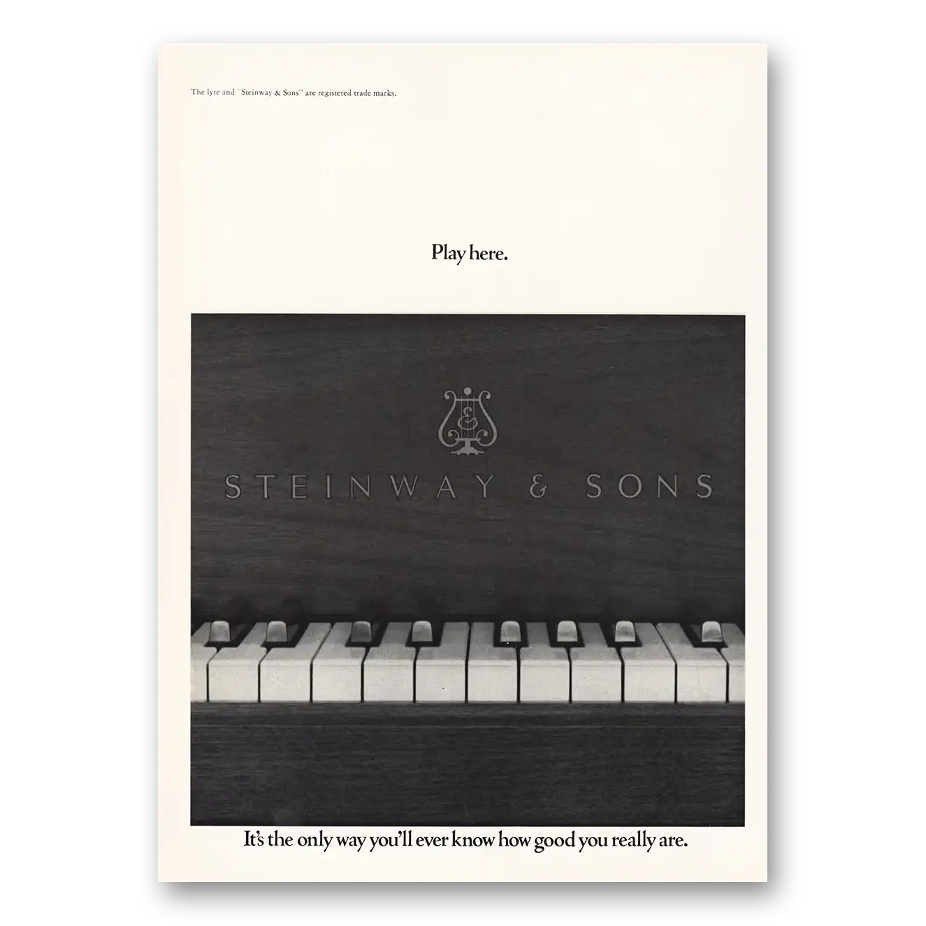 1971 Steinway Piano Play Here The Only Way Ever Know Vintage Magazine Print Ad