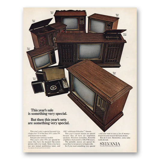 1971 Sylvania Televisions This Years Sale Vintage Magazine Print Ad