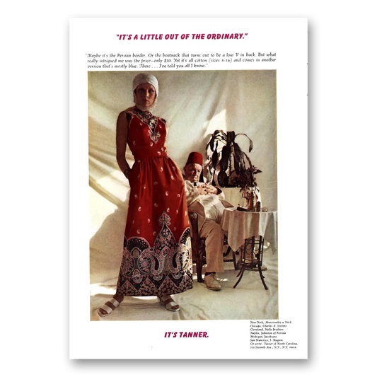 1971 Tanner Fashion Little Out of the Ordinary Vintage Magazine Print Ad