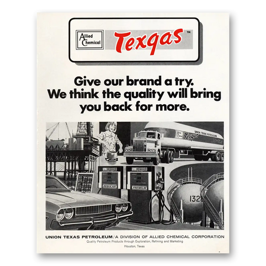 1971 Texgas Give Our Brand a Try Vintage Magazine Print Ad