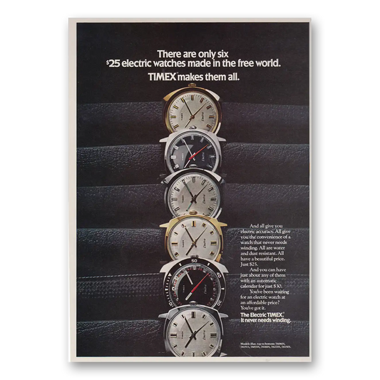 1971 Timex Watch There Are Only Six Vintage Magazine Print Ad