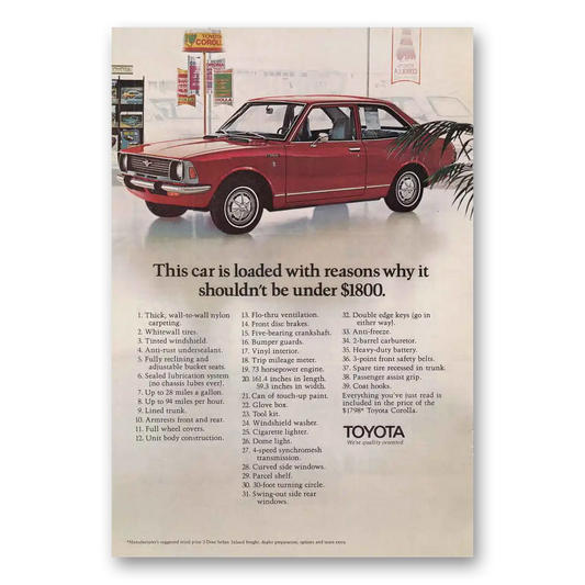 1971 Toyota Tercel This Car is Loaded With Reasons Vintage Magazine Print Ad