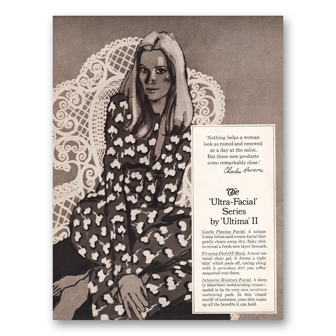 1971 Ultima II Ultra Facial Series Vintage Magazine Print Ad