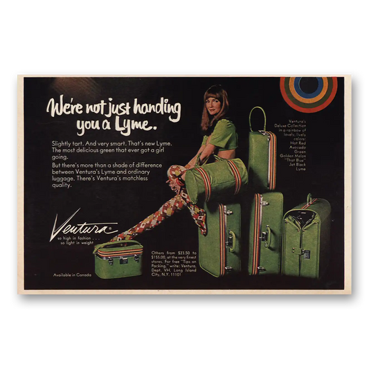 1971 Ventura Luggage Not Just Handing You Lyme Vintage Magazine Print Ad