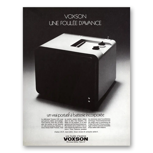 1971 Voxson Une Foulee Davance French Vintage Magazine Print Ad