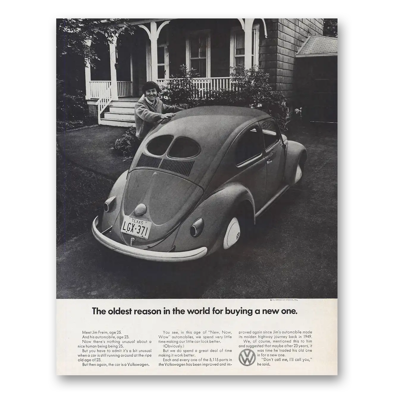 1971 Volkswagen Beetle Oldest Reason In the World for Buying Vintage Magazine Print Ad