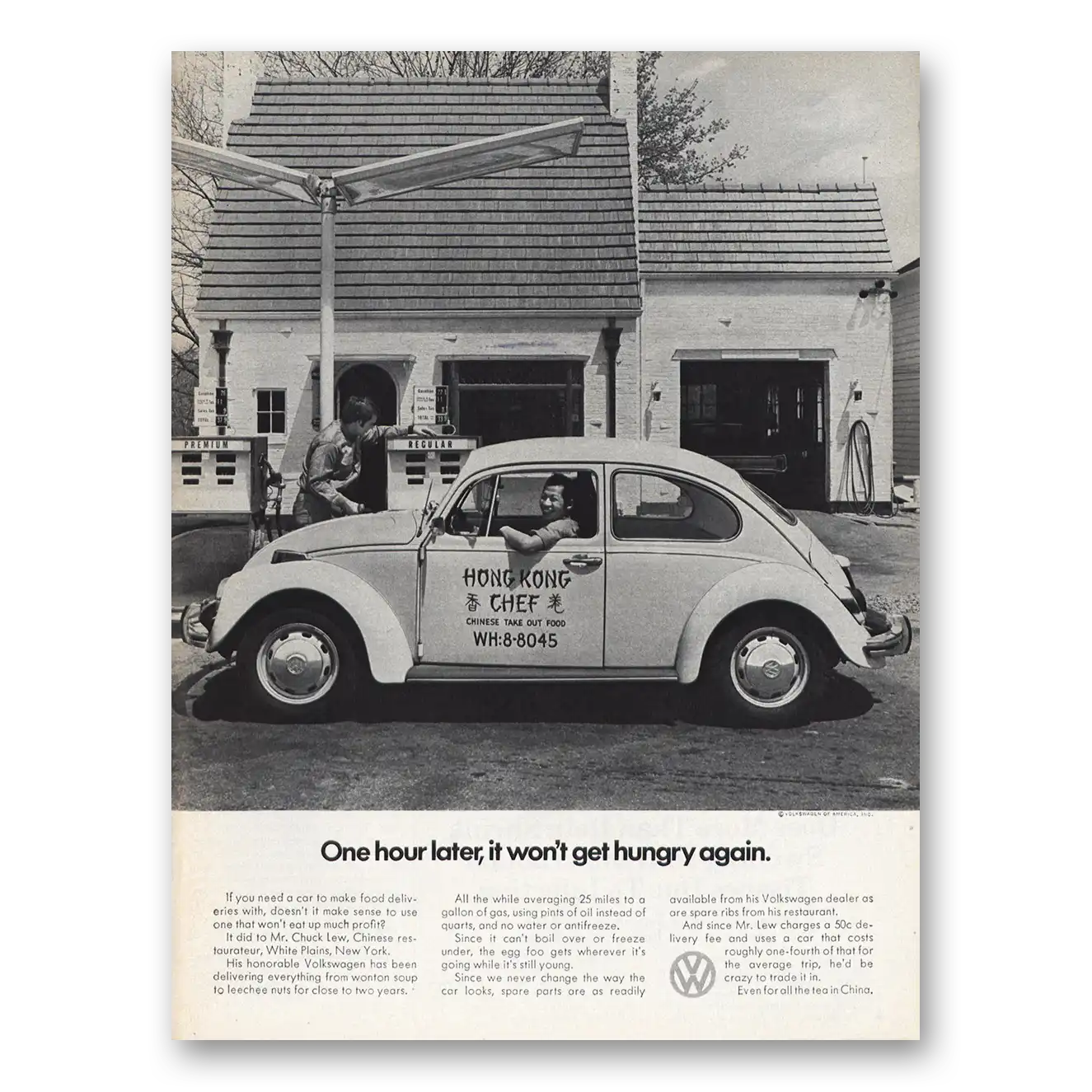 1970 Volkswagen Beetle Hong Kong Chef Vintage Magazine Print Ad