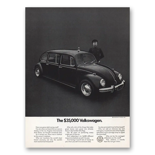 1971 Volkswagen Beetle Gone Stark Raving Mad Vintage Magazine Print Ad