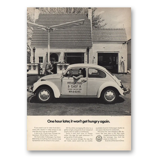 1971 Volkswagen Hong Kong Chef Vintage Magazine Print Ad