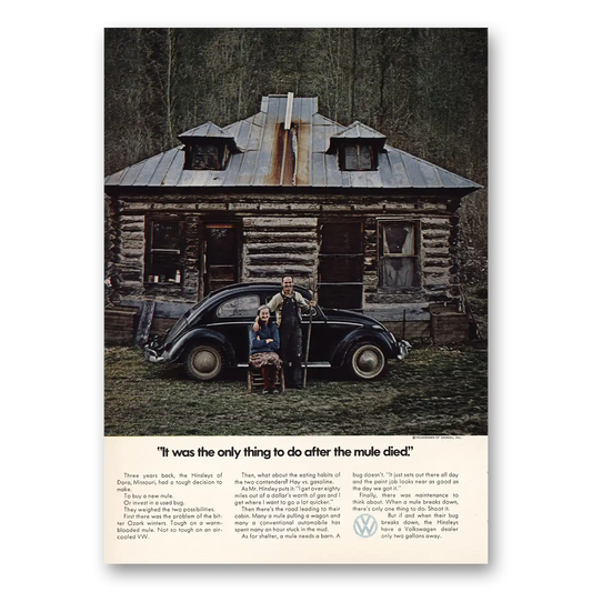 1971 Volkswagen Beetle After the Mule Died Vintage Magazine Print Ad