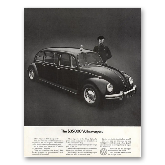 1971 Volkswagen Beetle Stark Raving Mad Vintage Magazine Print Ad