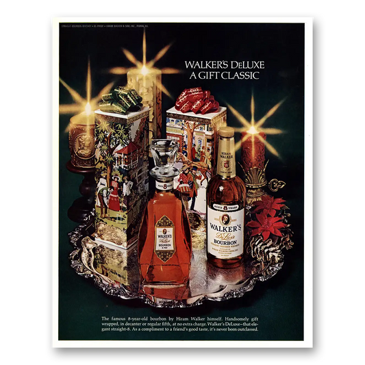 1971 Hiram Walker Walkers Bourbon Gift Classic Vintage Magazine Print Ad