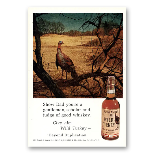 1971 Wild Turkey Bourbon Whiskey Show Dad Gentleman Scholar Vintage Magazine Print Ad