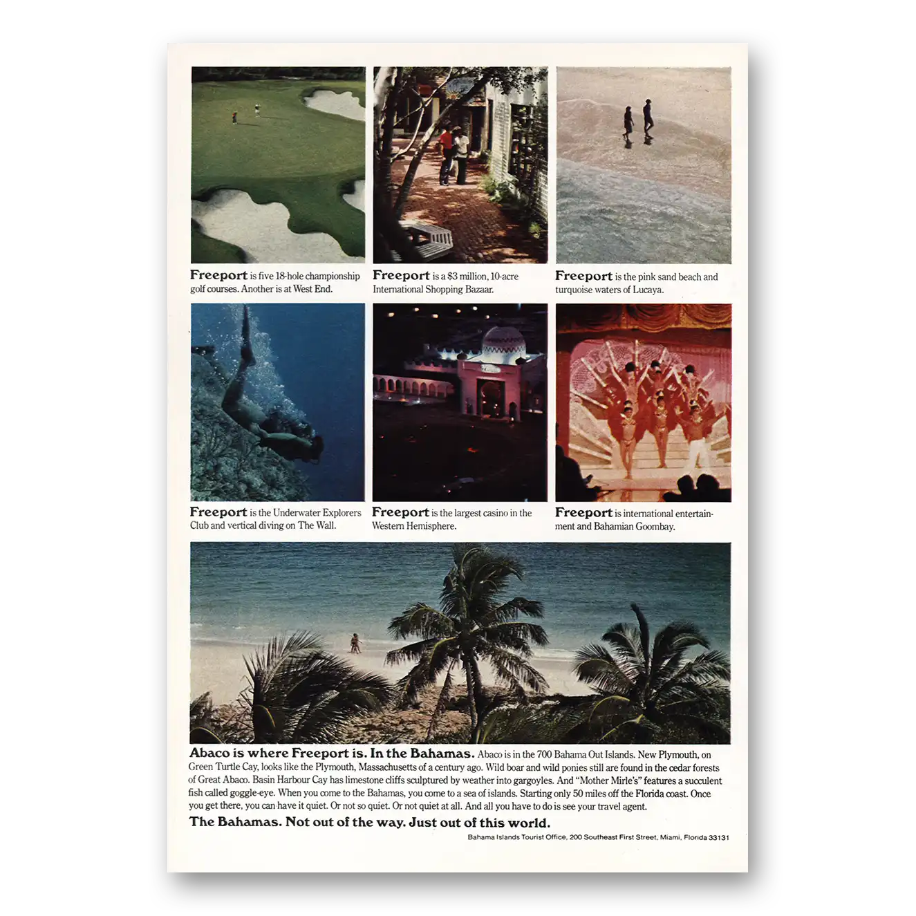 1972 Abaco Bahamas Where Freeport Is Vintage Magazine Print Ad