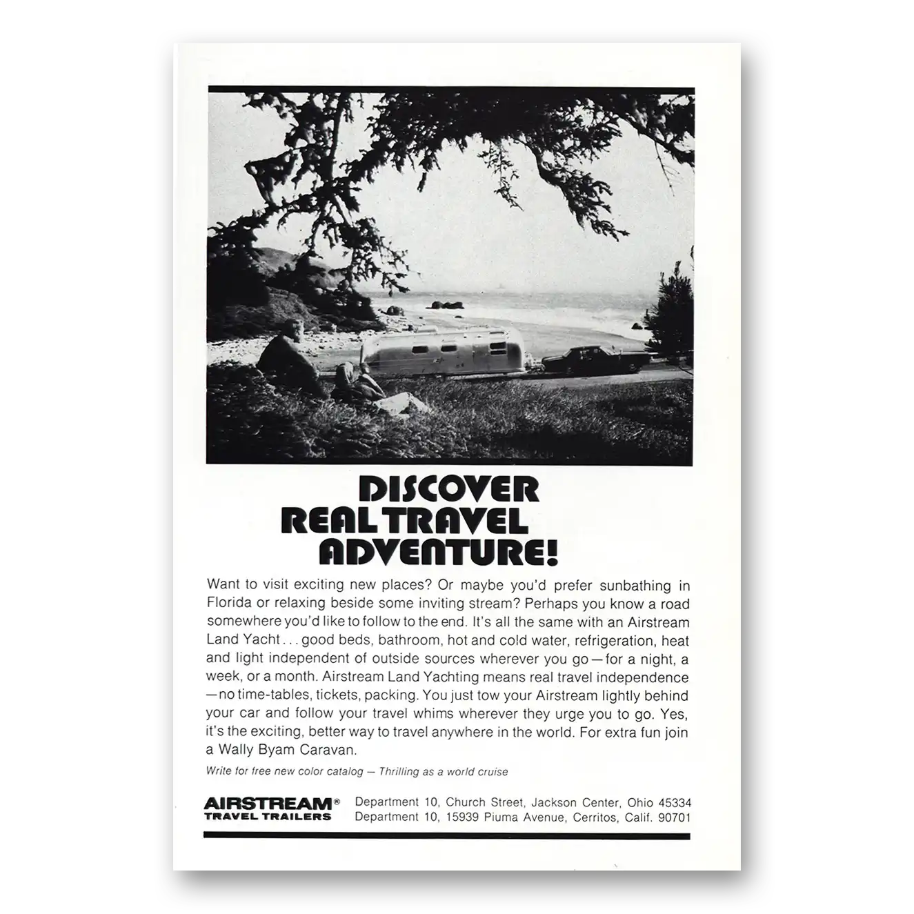 1972 Airstream Trailers Discover Real Travel Adventure Vintage Magazine Print Ad