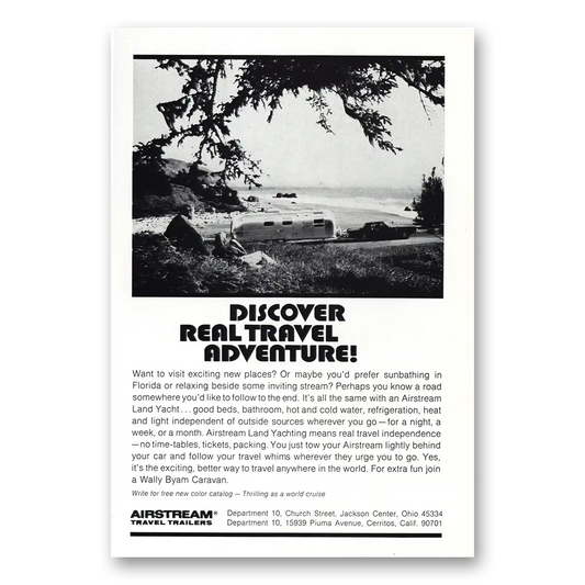 1972 Airstream Trailers Discover Real Travel Adventure Vintage Magazine Print Ad