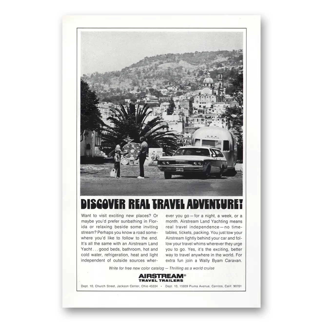 1972 Airstream Trailers Discover Real Adventure Station Wagon Vintage Magazine Print Ad