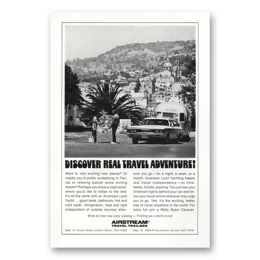 1972 Airstream Trailers Discover Real Adventure Station Wagon Vintage Magazine Print Ad