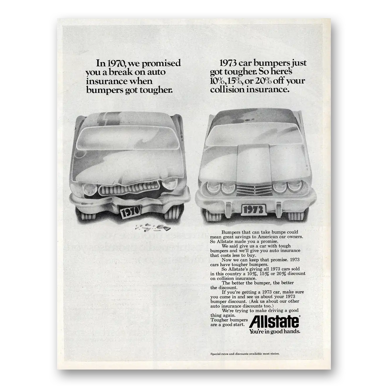 1972 Allstate Insurance We Promised Vintage Magazine Print Ad