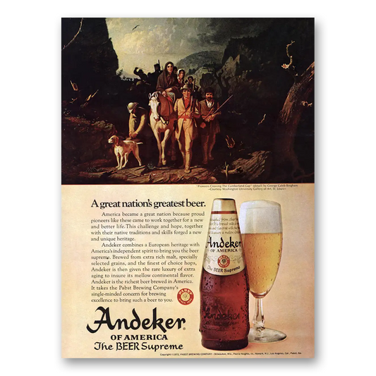 1972 Andeker Beer Great Nations Greatest Beer Vintage Magazine Print Ad