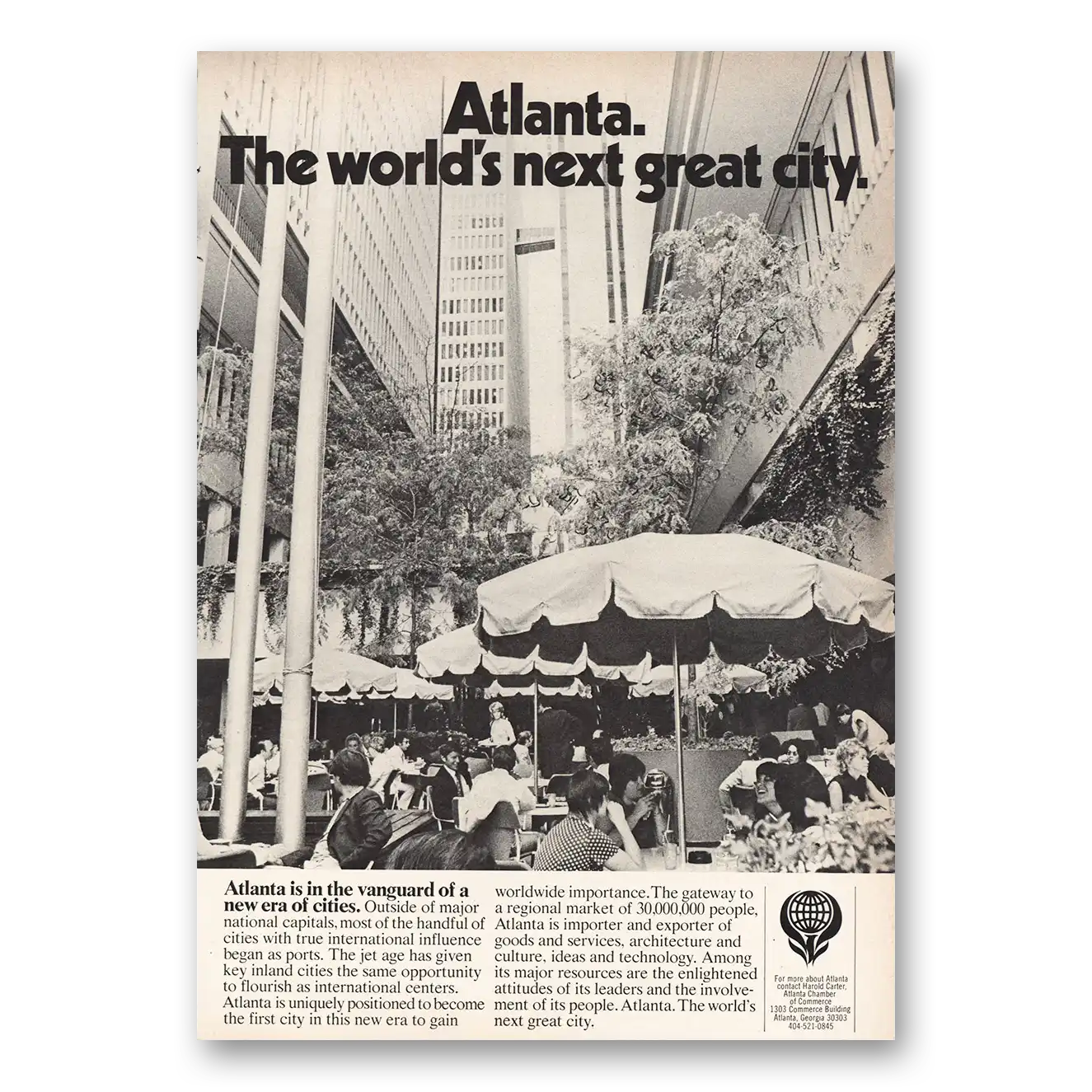 1973 Georgia The Worlds Next Great City Vintage Magazine Print Ad