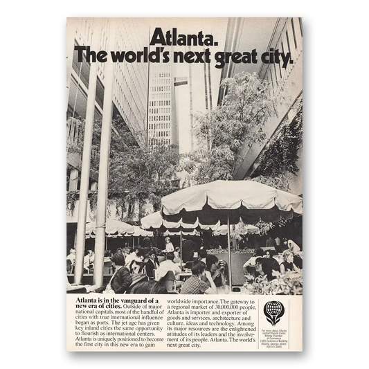 1973 Georgia The Worlds Next Great City Vintage Magazine Print Ad